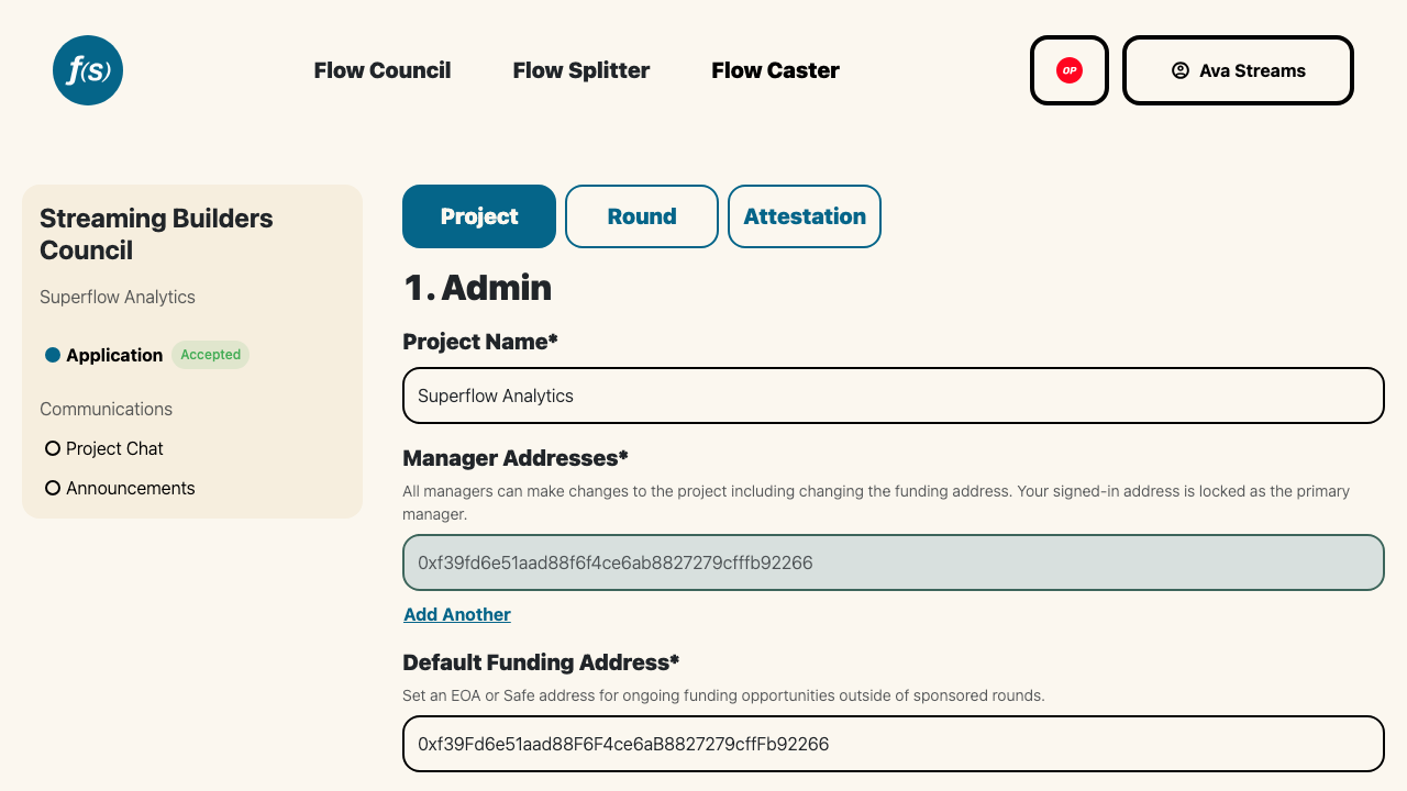 Application form