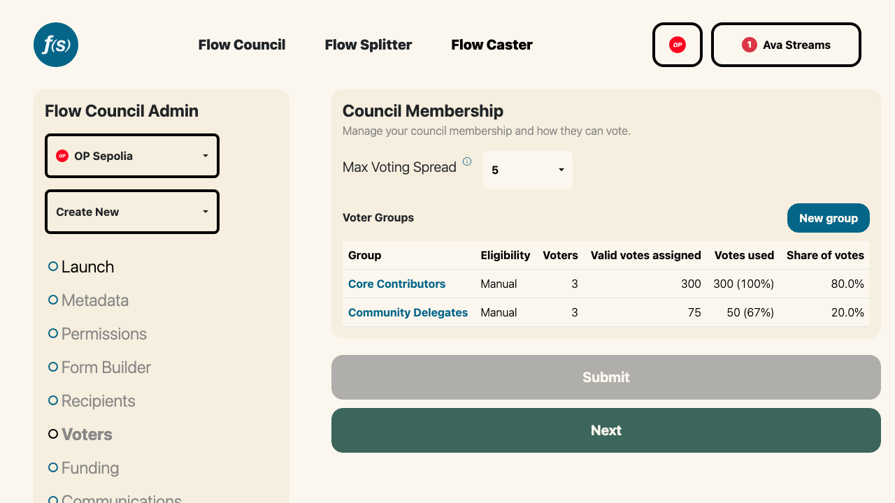 Voter groups