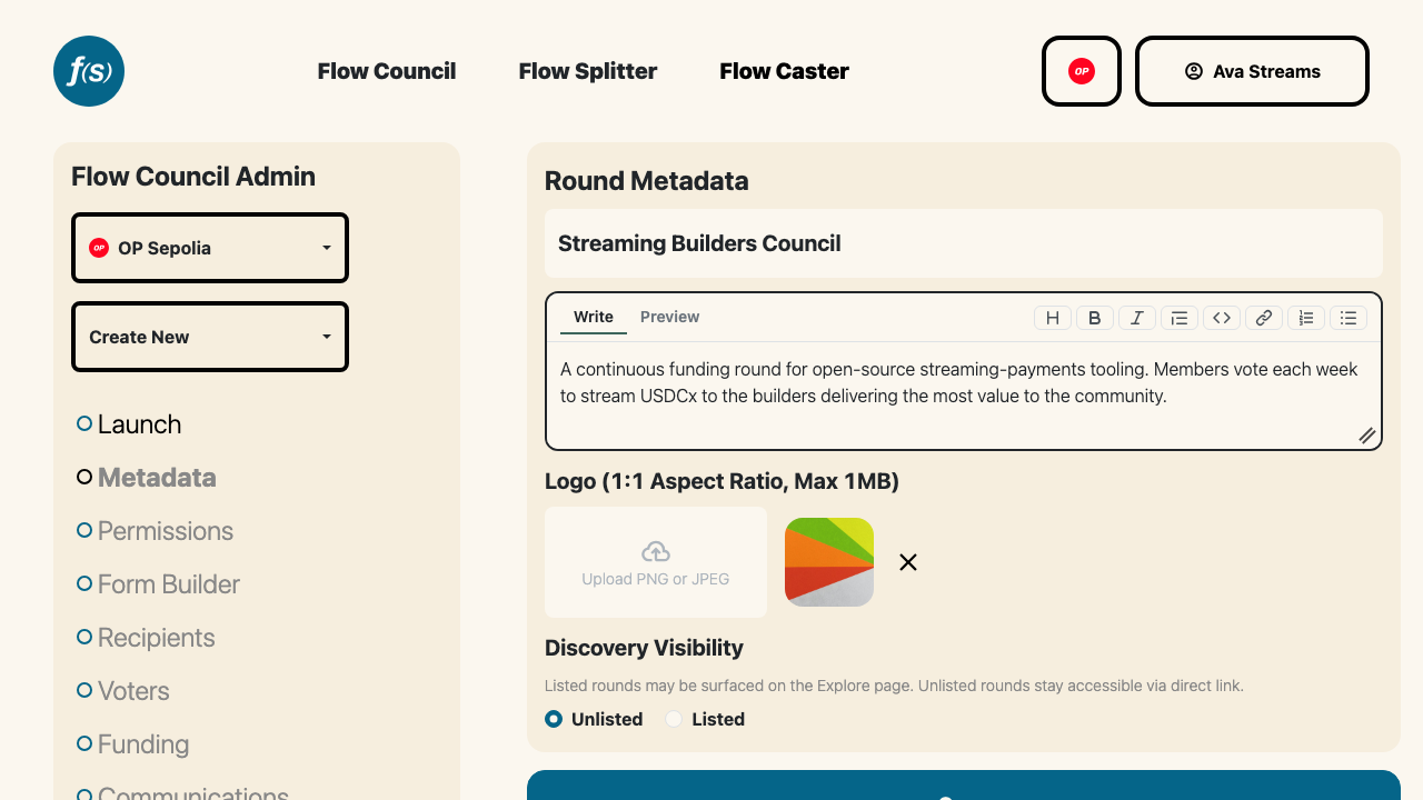 Round metadata