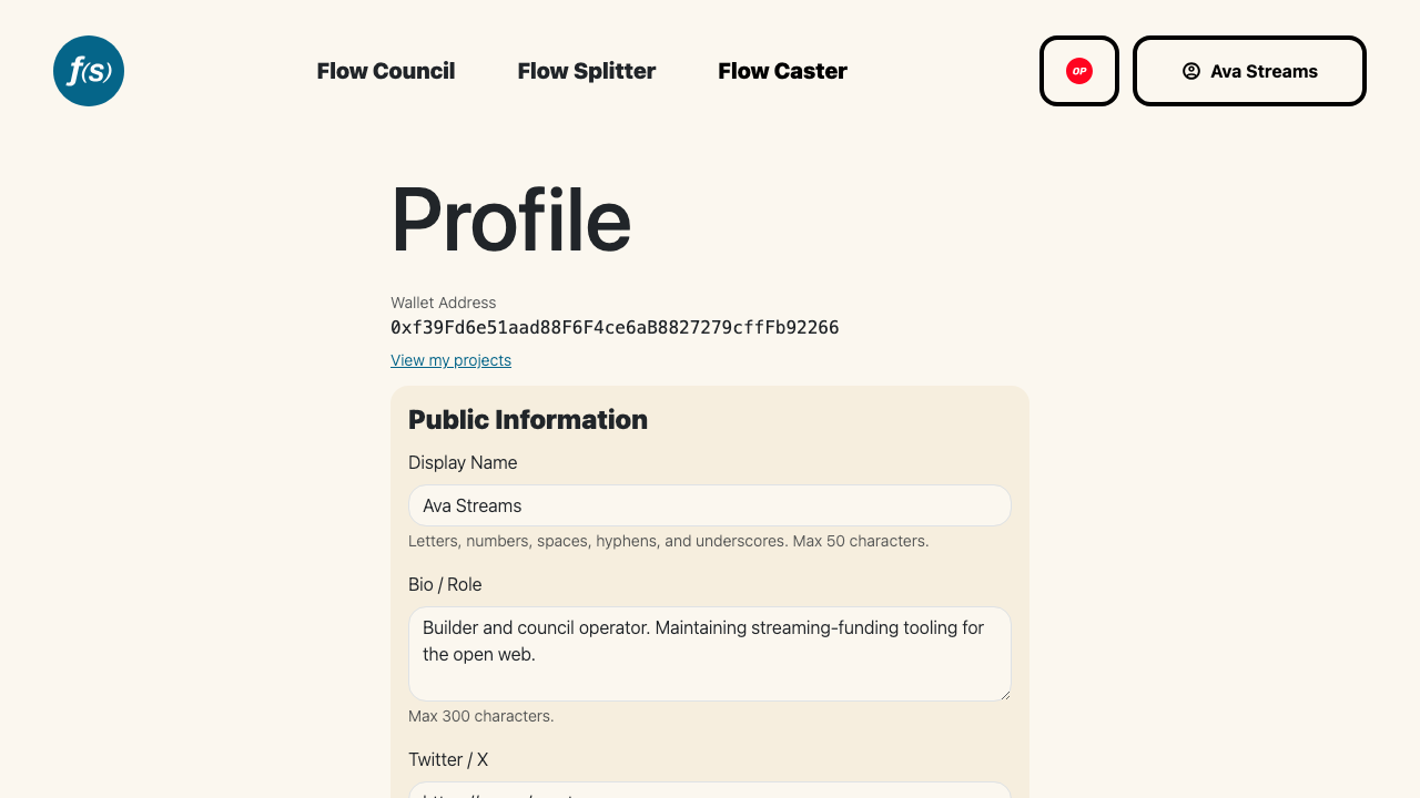 Profile editor